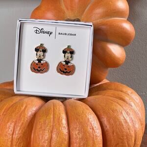 BaubleBar Disney Collab Mickey Mouse Halloween Jack O Lantern Earrings